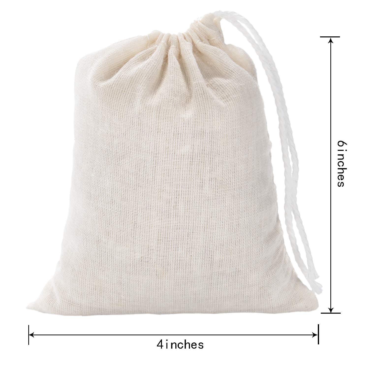 Foto 2 | Bolsas De Muselina Tatuo 50 Piezas De Algodón Con Cordón De 10 X 15 Cm - Venta Internacional.