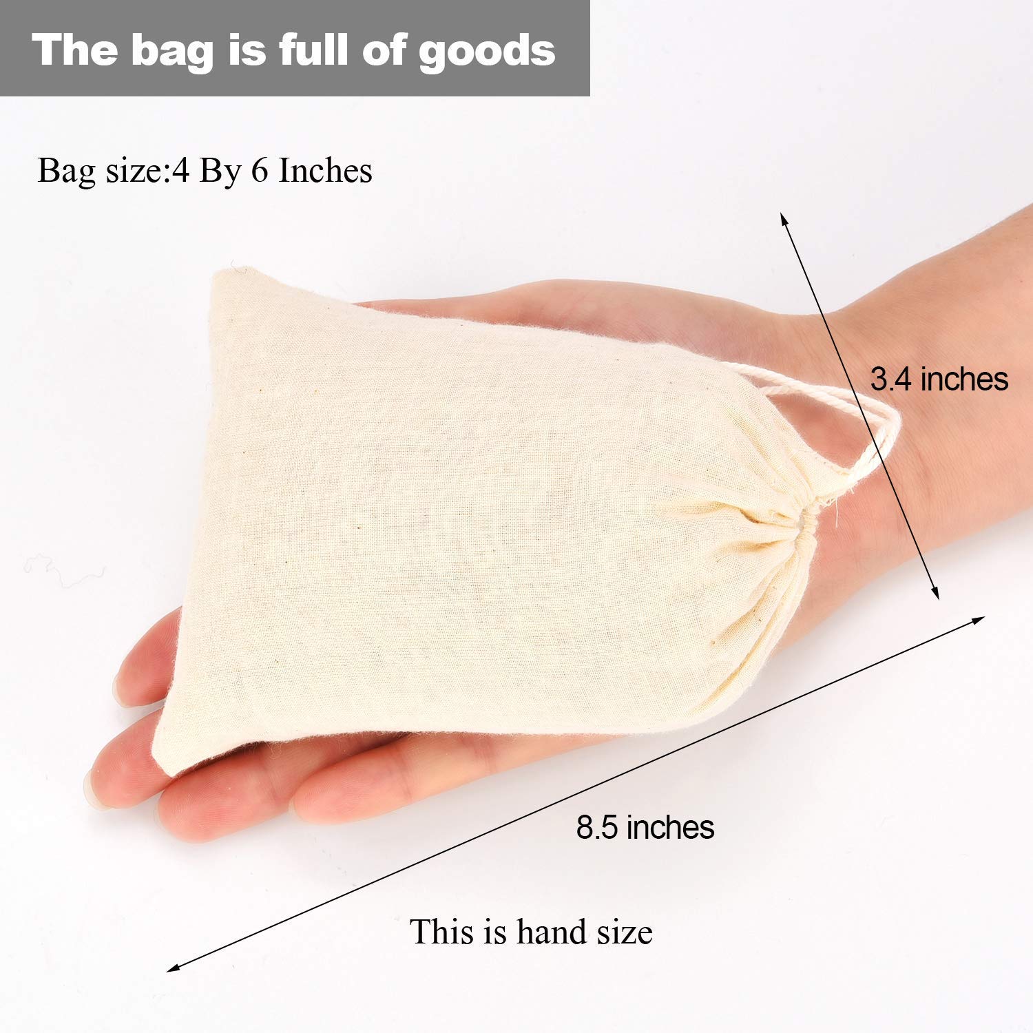 Foto 5 pulgar | Bolsas De Muselina Tatuo 50 Piezas De Algodón Con Cordón De 10 X 15 Cm - Venta Internacional.