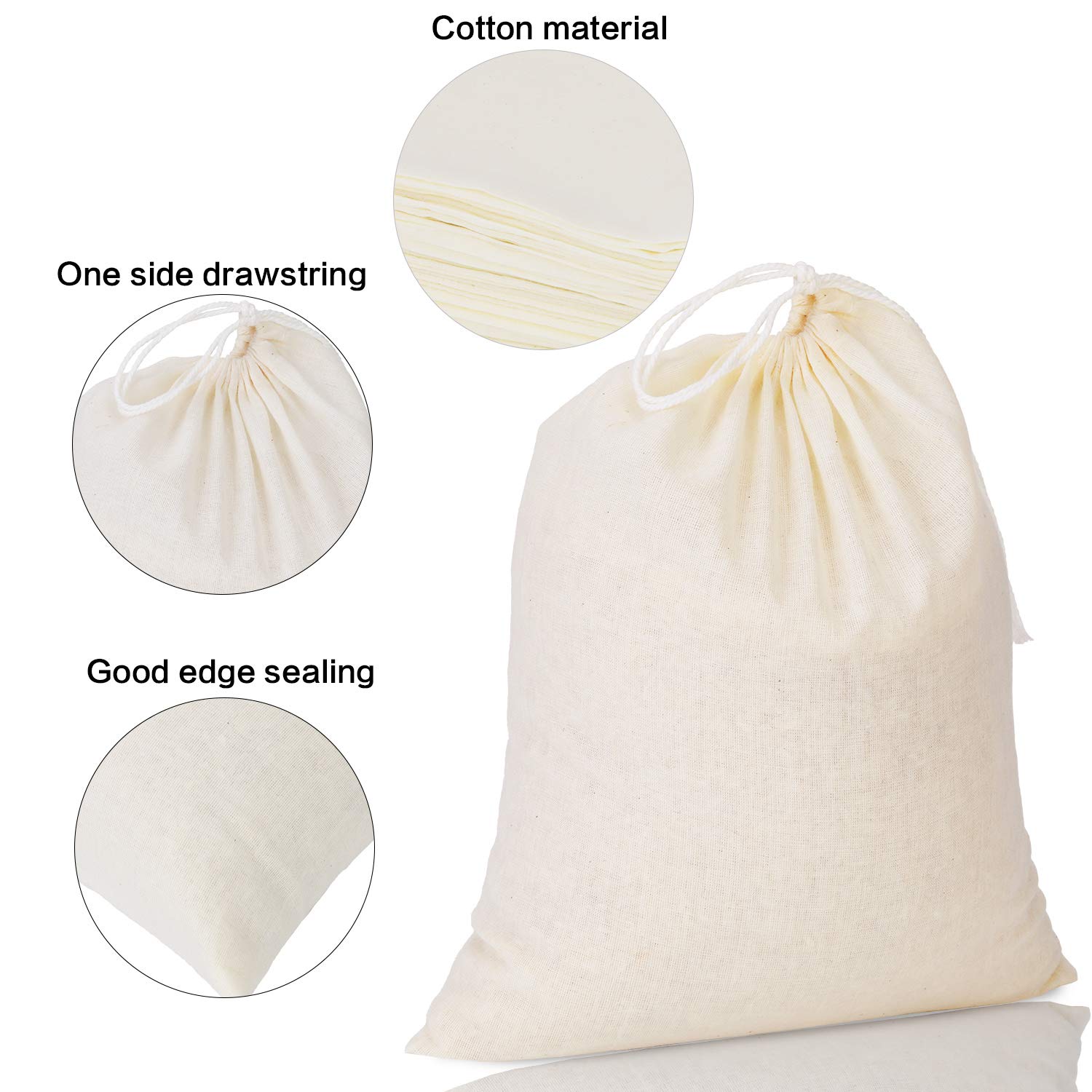 Foto 4 pulgar | 50 Bolsas De Muselina Tatuo De Algodón Con Cordón Para Artículos Del Hogar (8 X 10 Pulgadas) - Venta Internacional.