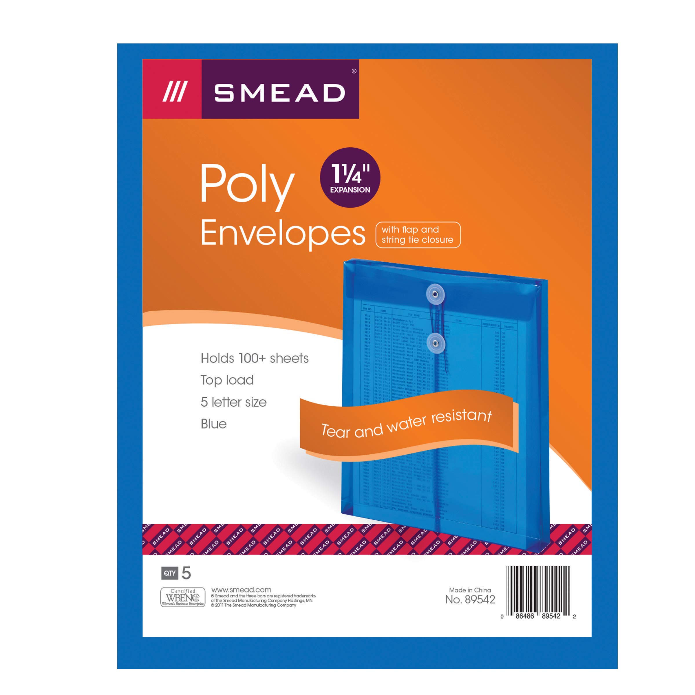 Foto 6 pulgar | Sobre De Polietileno Smead 1.25 Con Expansión En La Parte Superior, Letras Azules, Paquete De 5 - Venta Internacional.