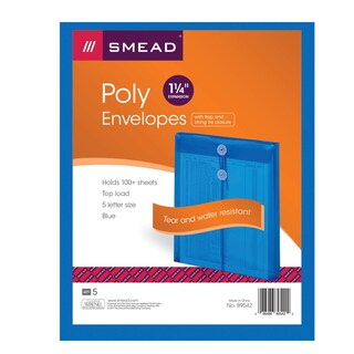 Foto 5 | Sobre De Polietileno Smead 1.25 Con Expansión En La Parte Superior, Letras Azules, Paquete De 5 - Venta Internacional.