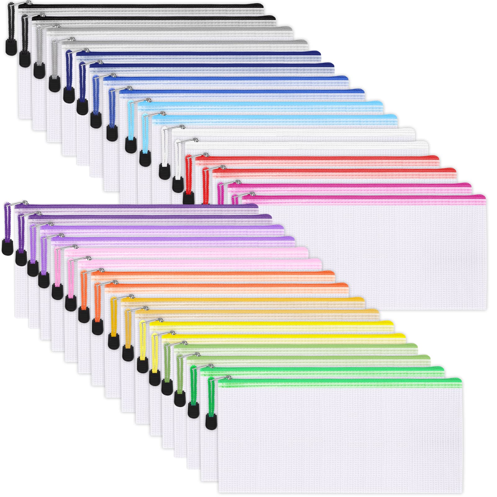 Bolsa De Malla Con Cremallera Eoout, 72 Unidades, 16 Colores, 23,5 X 11,5 Cm, Pvc - Venta Internacional.