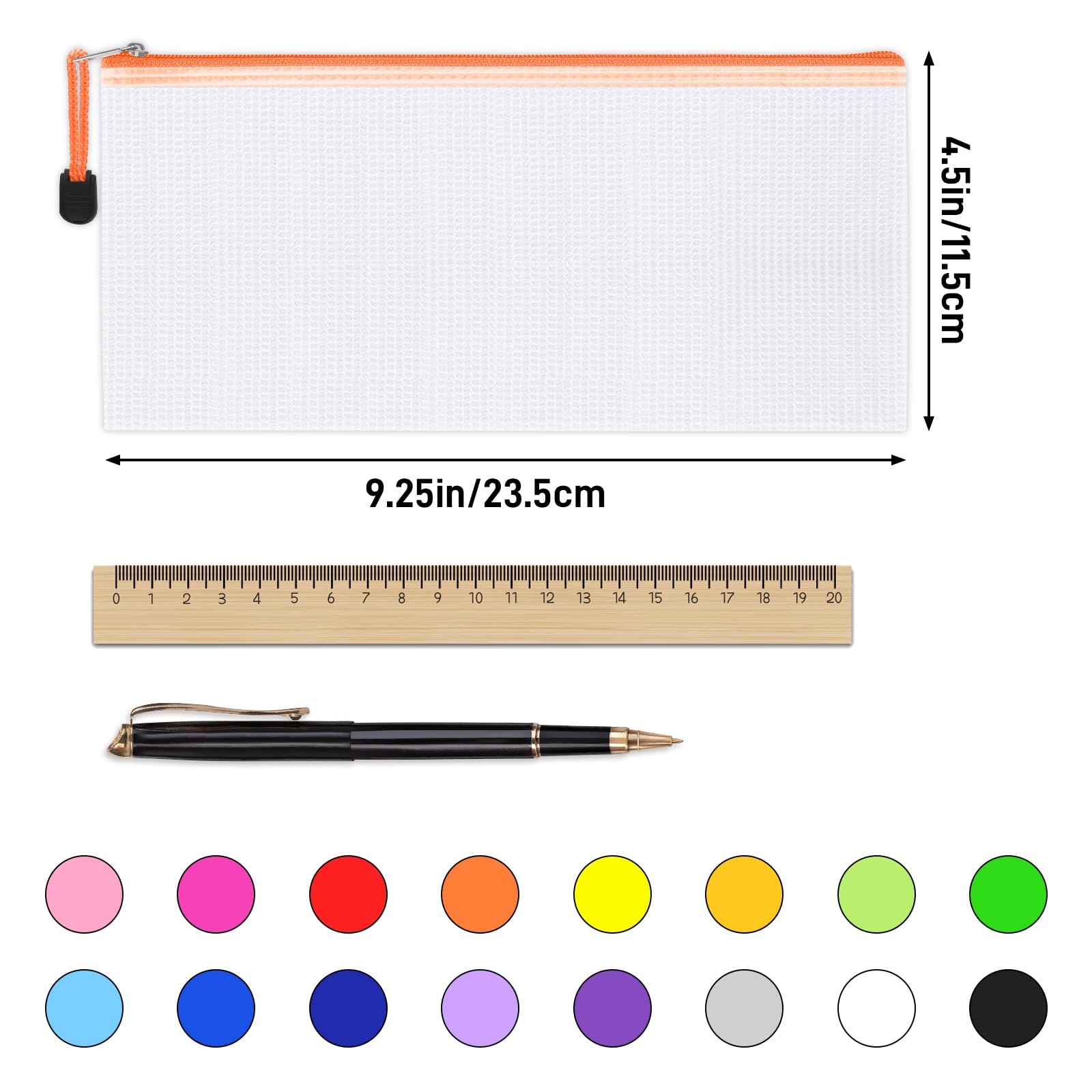 Foto 3 pulgar | Bolsa De Malla Con Cremallera Eoout, 72 Unidades, 16 Colores, 23,5 X 11,5 Cm, Pvc - Venta Internacional.
