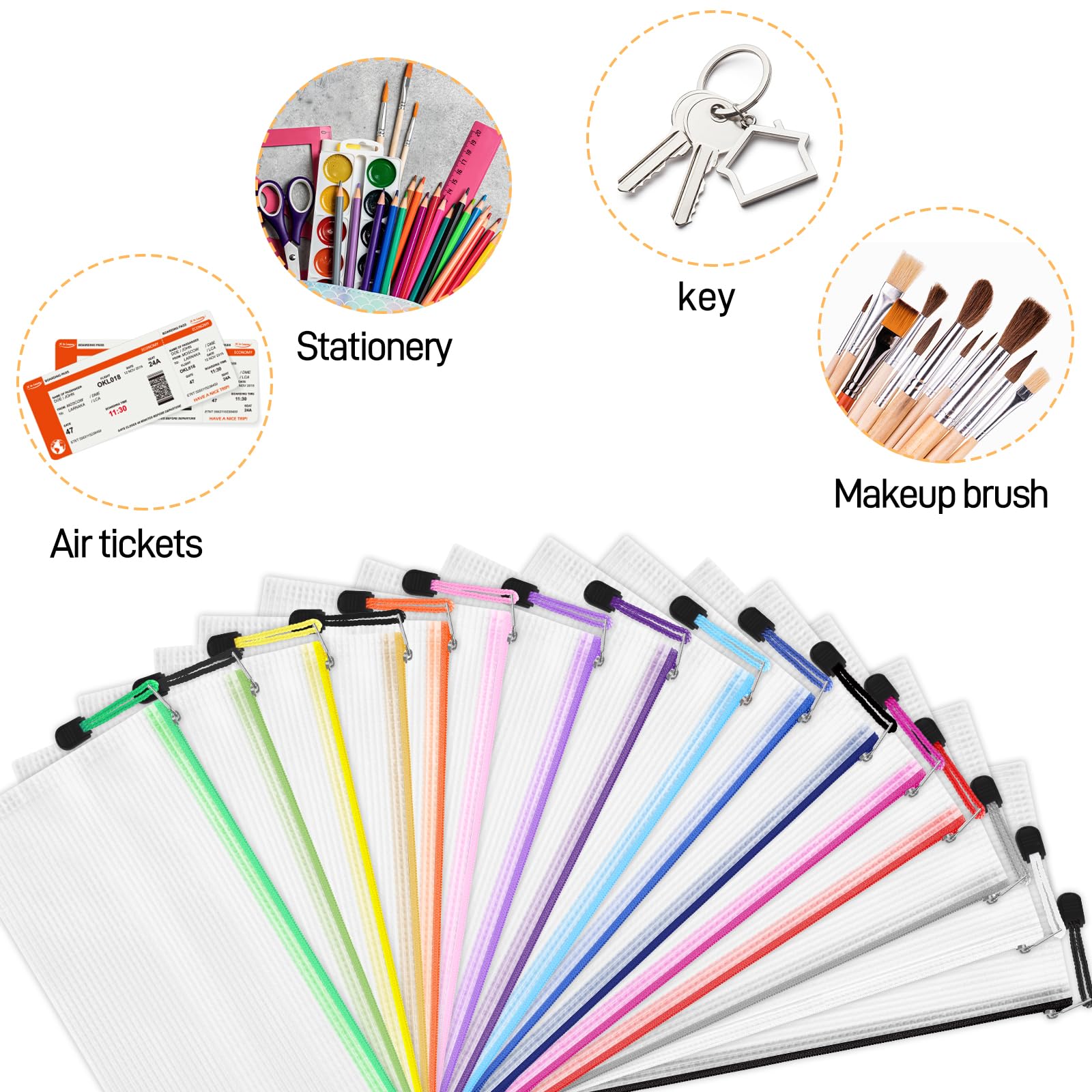 Foto 5 pulgar | Bolsa De Malla Con Cremallera Eoout, 72 Unidades, 16 Colores, 23,5 X 11,5 Cm, Pvc - Venta Internacional.