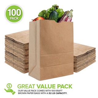 Foto 2 | Bolsas de Papel Stock Your Home Kraft Brown Capacidad 23 kg 100 Piezas - Venta Internacional