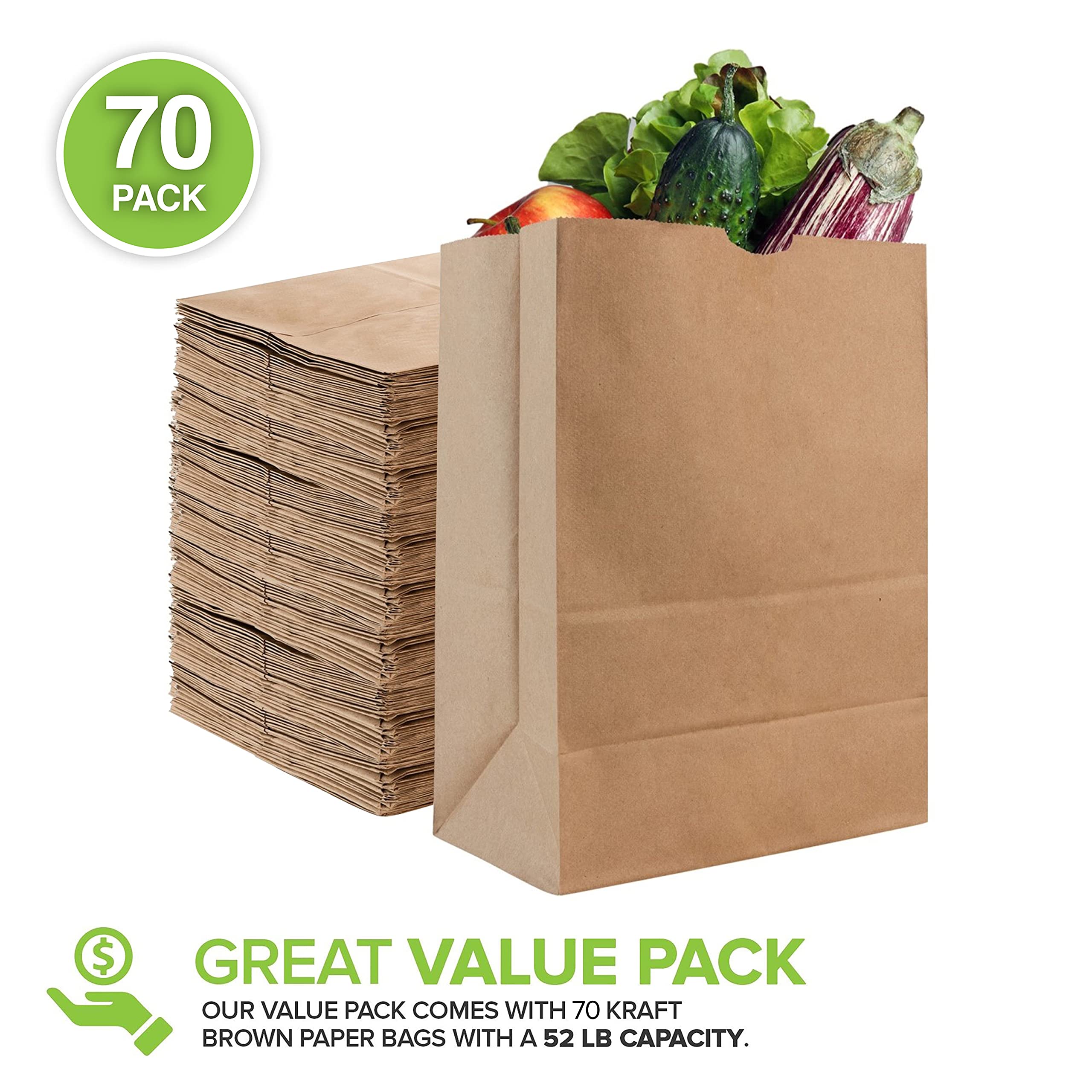 Foto 2 | Bolsas de Papel Stock Your Home Kraft Brown Capacidad 23 kg 70 Piezas - Venta Internacional
