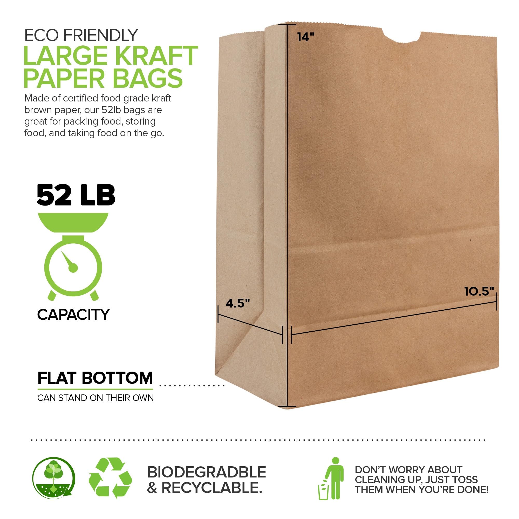 Foto 3 | Bolsas de Papel Stock Your Home Kraft Brown Capacidad 23 kg 70 Piezas - Venta Internacional