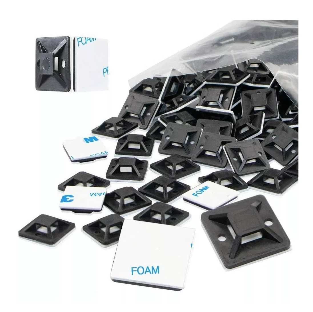 Bases Adherible Negro/blanco Para Cincho 20mm Bolsa 500pzas