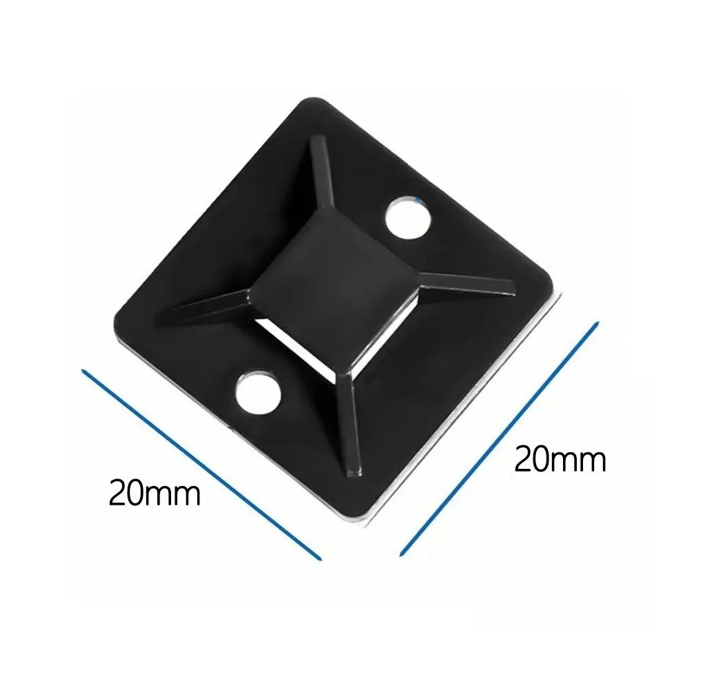 Foto 4 pulgar | Bases Adherible Negro/blanco Para Cincho 20mm Bolsa 500pzas