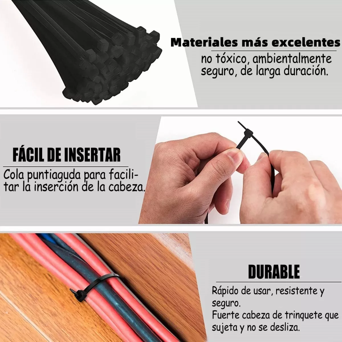 Foto 3 pulgar | Kit Embalaje Eo Safe Imports Esi-5207 color Negro Cinchos de Plástico de Bridas Nailon 1000 PZAS