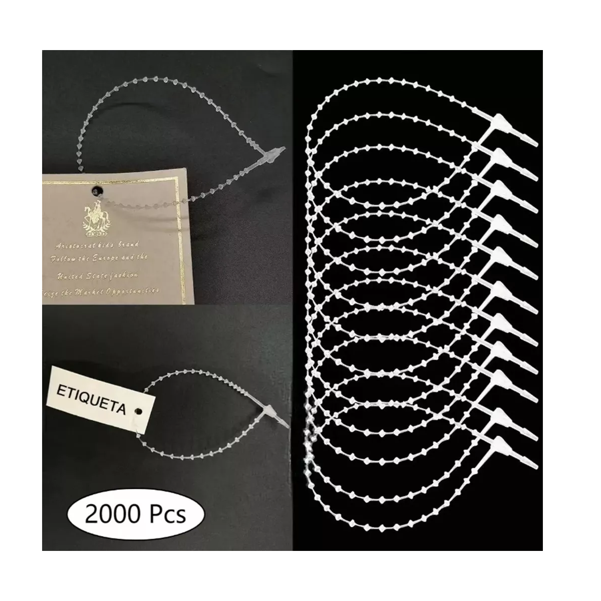 Foto 4 pulgar | Kit Cintillo Plástico Etiqueta De Ropa Corbata 2000pcs Eo Safe Imports Esi-11386 Blanco
