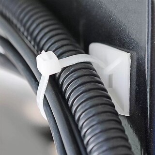 Foto 2 | Set Cinchos de Plastico Bases Adhesibles y Tornillos Blanco 100 Piezas