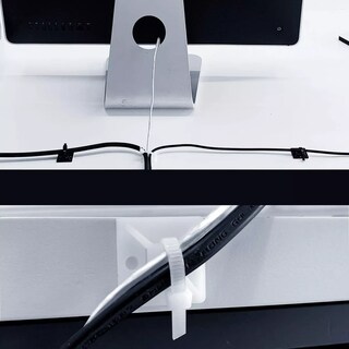 Foto 4 | Set Cinchos de Plastico Bases Adhesibles y Tornillos Blanco 100 Piezas