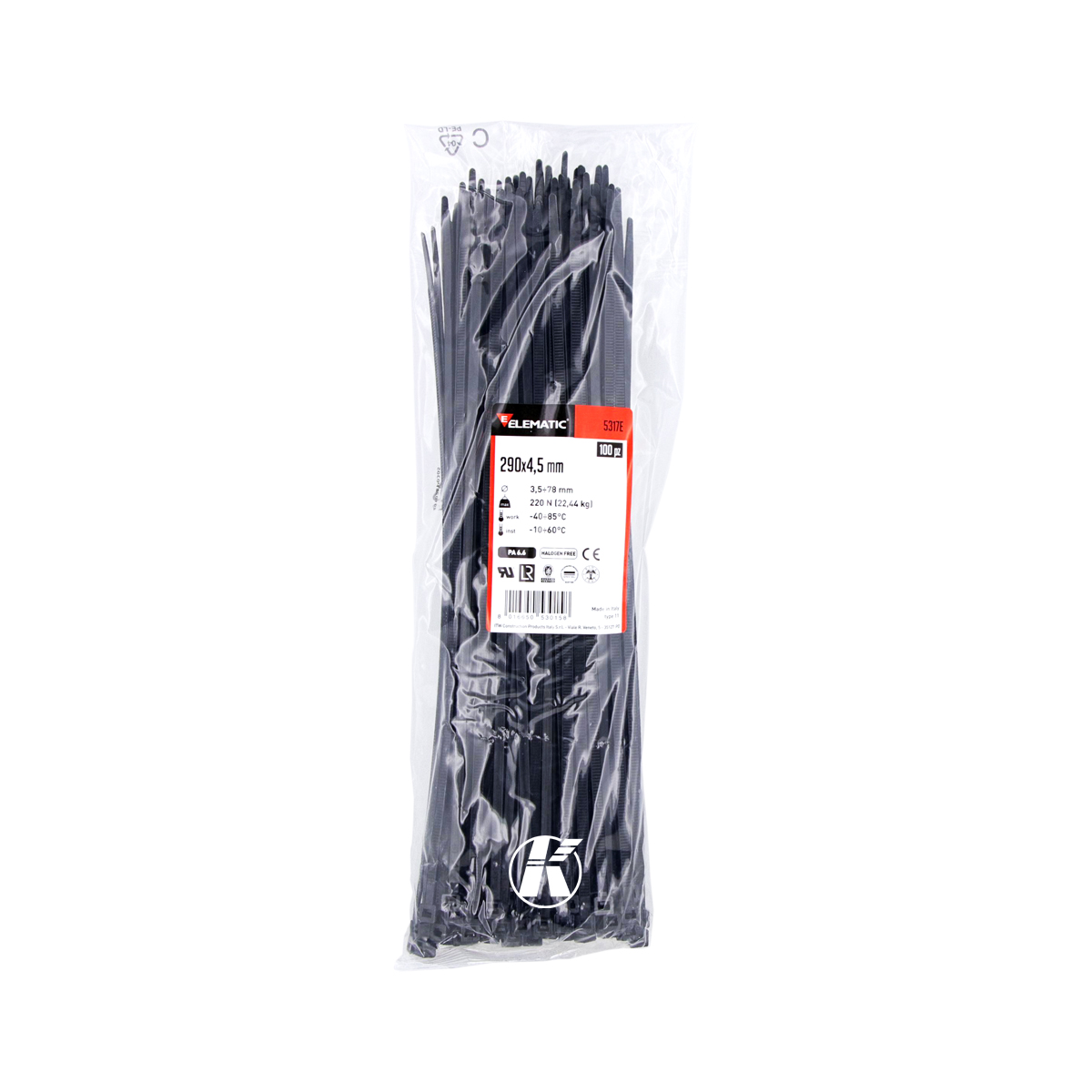 Foto 1 | Cincho Italiano Negro 290x4.5mm Elematic Para Exterior