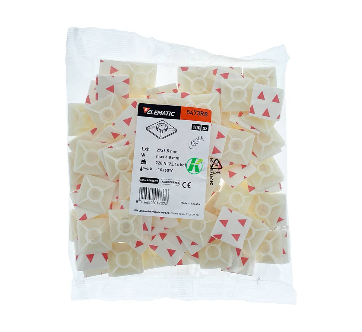 Base Blanca Italiana Para Cincho 27x27mm Elematic Interior