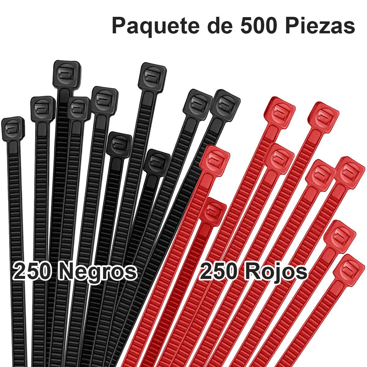 Foto 4 pulgar | Cinchos Plastico 2 Colores 500pz 20cmx2.5mm Alta Resistencia