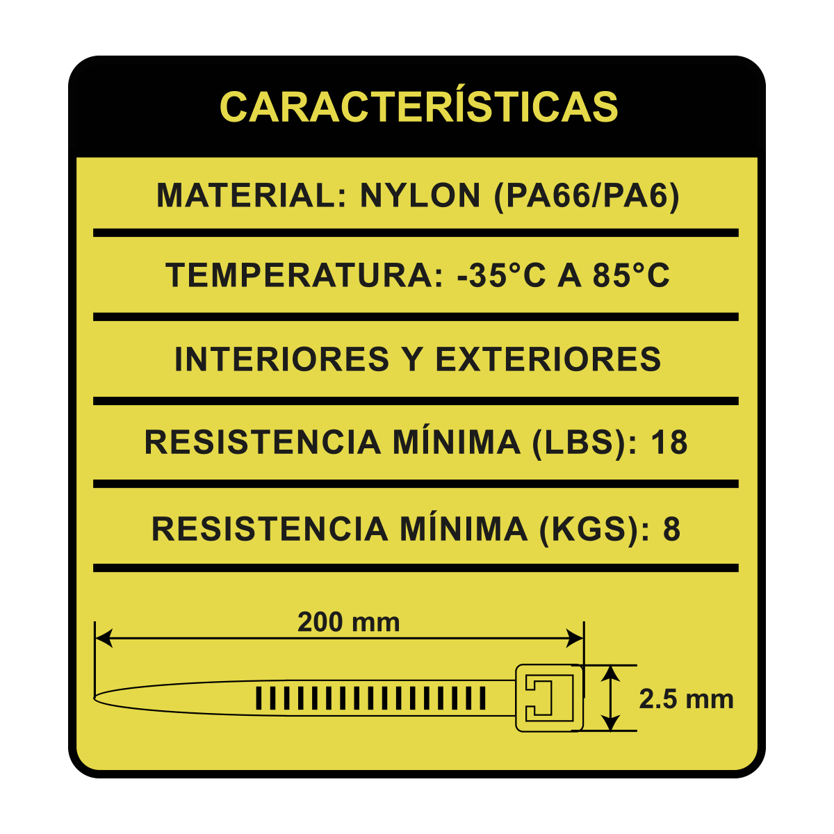 Foto 5 pulgar | Cinchos Plastico 2 Colores 500pz 20cmx2.5mm Alta Resistencia