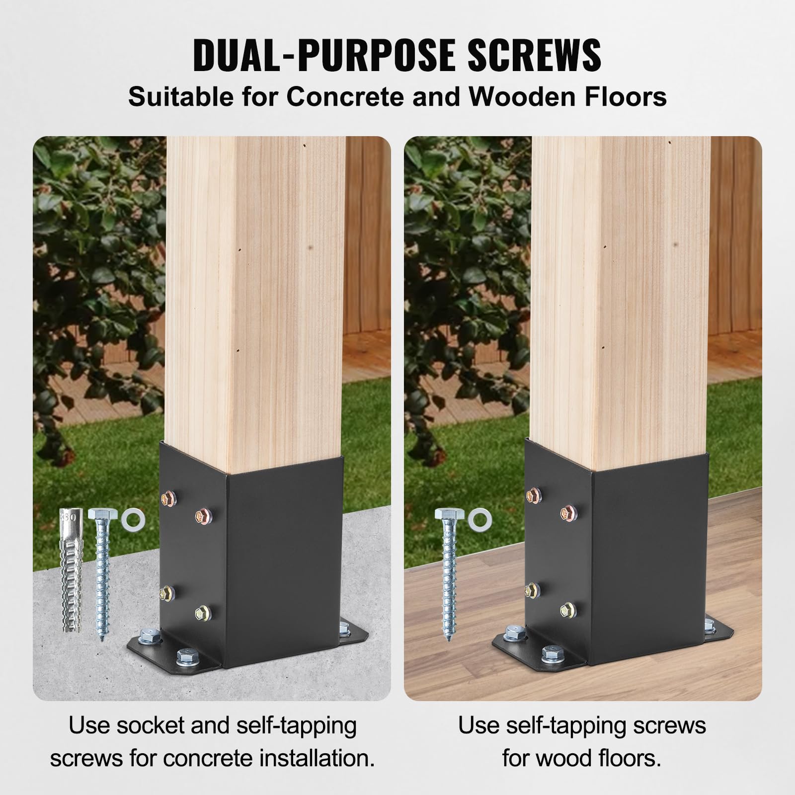 Foto 4 pulgar | Soportes Para Postes Vevor 4x4, 10 Unidades, Interiores, 3.6 X 3.6 Pulgadas, Negros - Venta Internacional.