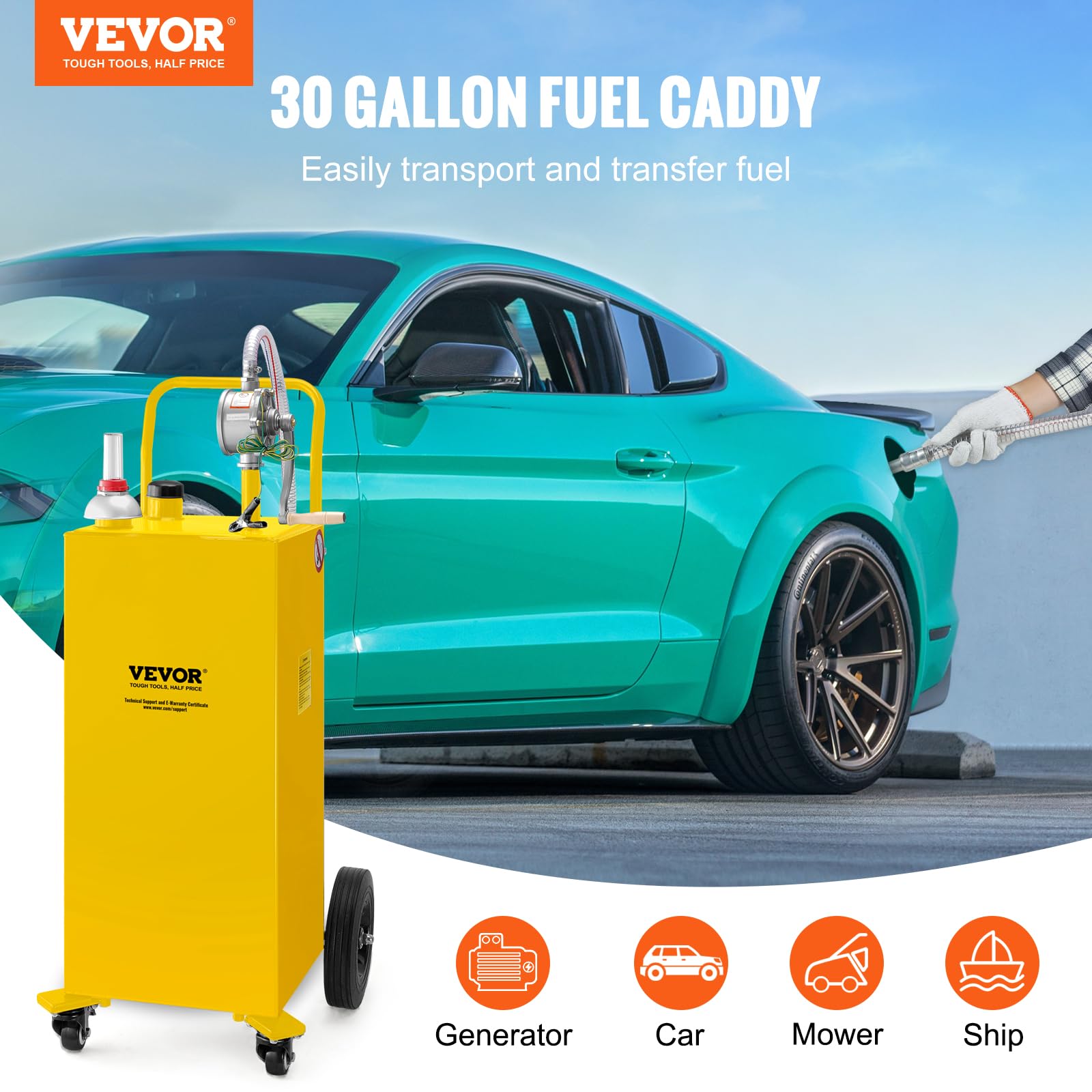 Foto 2 | Tanque De Almacenamiento De Gasolina Fuel Caddy Vevor De 30 Galones Con Bomba Manual - Venta Internacional.