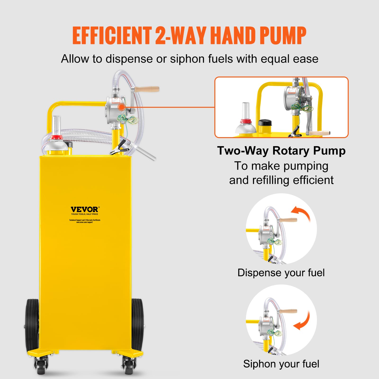 Foto 4 pulgar | Tanque De Almacenamiento De Gasolina Fuel Caddy Vevor De 30 Galones Con Bomba Manual - Venta Internacional.
