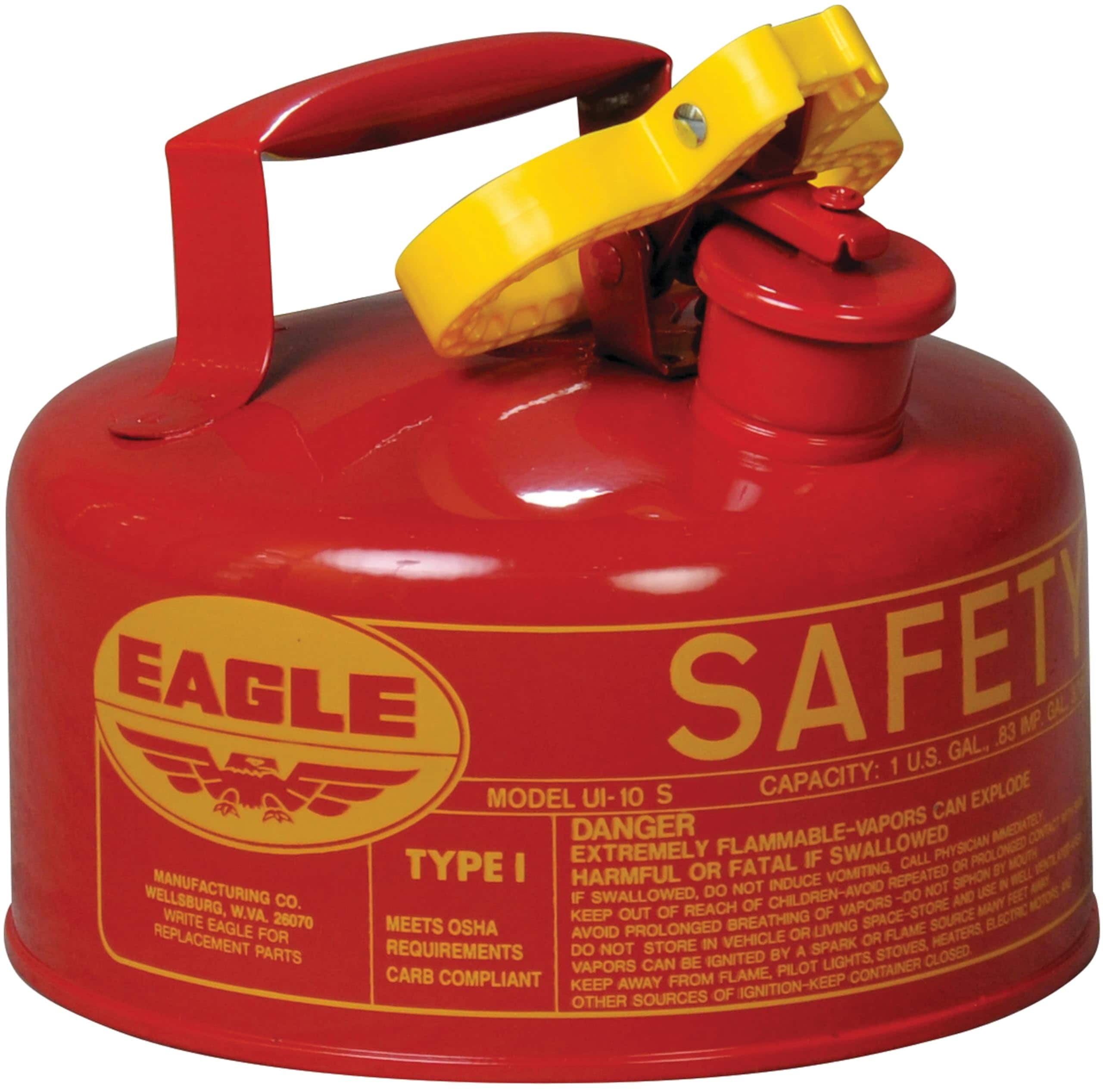 Gasolina De Seguridad Bidón Eagle De 1 Galón, Tipo I, Color Rojo, Para Gasolina - Venta Internacional. $2,057