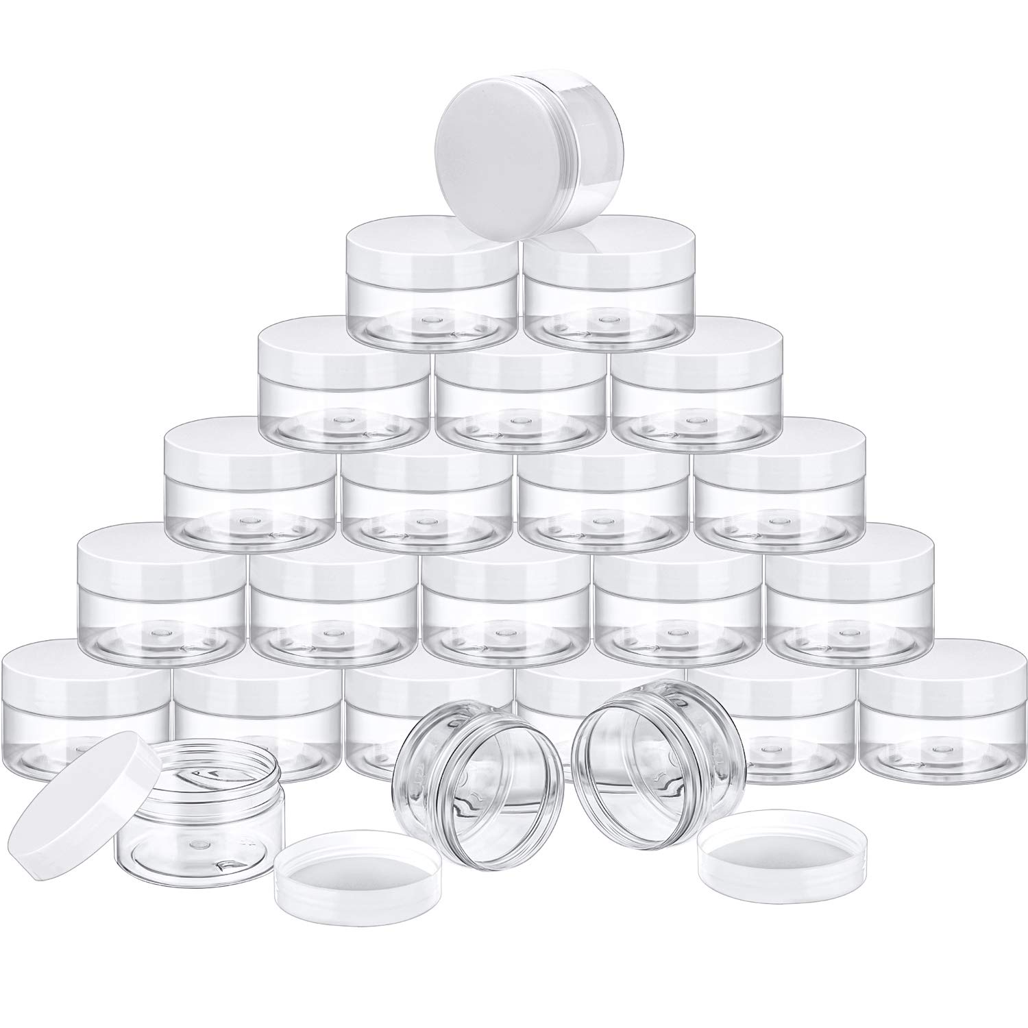 Frascos De Plástico Satinior Transparentes De 100 Ml (paquete De 24) Con Tapas Para Almacenamiento - Venta Internacion