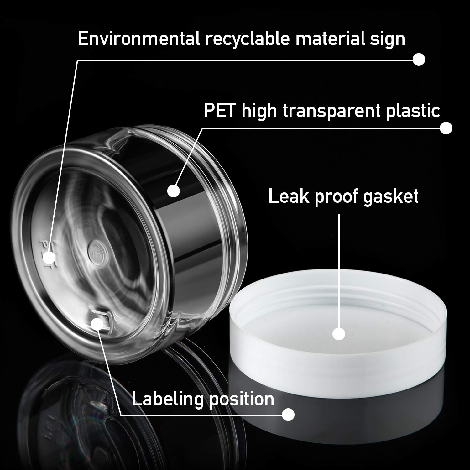 Foto 5 pulgar | Frascos De Plástico Satinior Transparentes De 100 Ml (paquete De 24) Con Tapas Para Almacenamiento - Venta Internacion