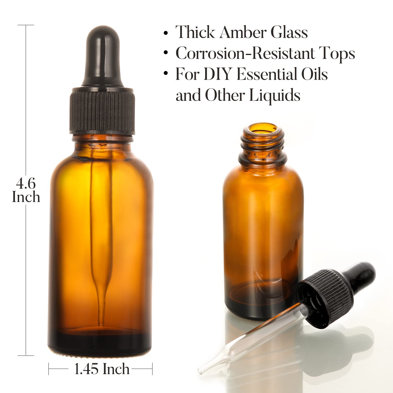 Foto 4 pulgar | Frascos Cuentagotas Aozita De Vidrio Ámbar Oscuro De 60 Ml De Grosor, Paquete De 4 - Venta Internacional.