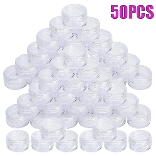 Foto 4 | Tarro Cosmético Huoguo Redondo De Plástico Transparente Con Tapa 50 Ml X50 - Venta Internacional.