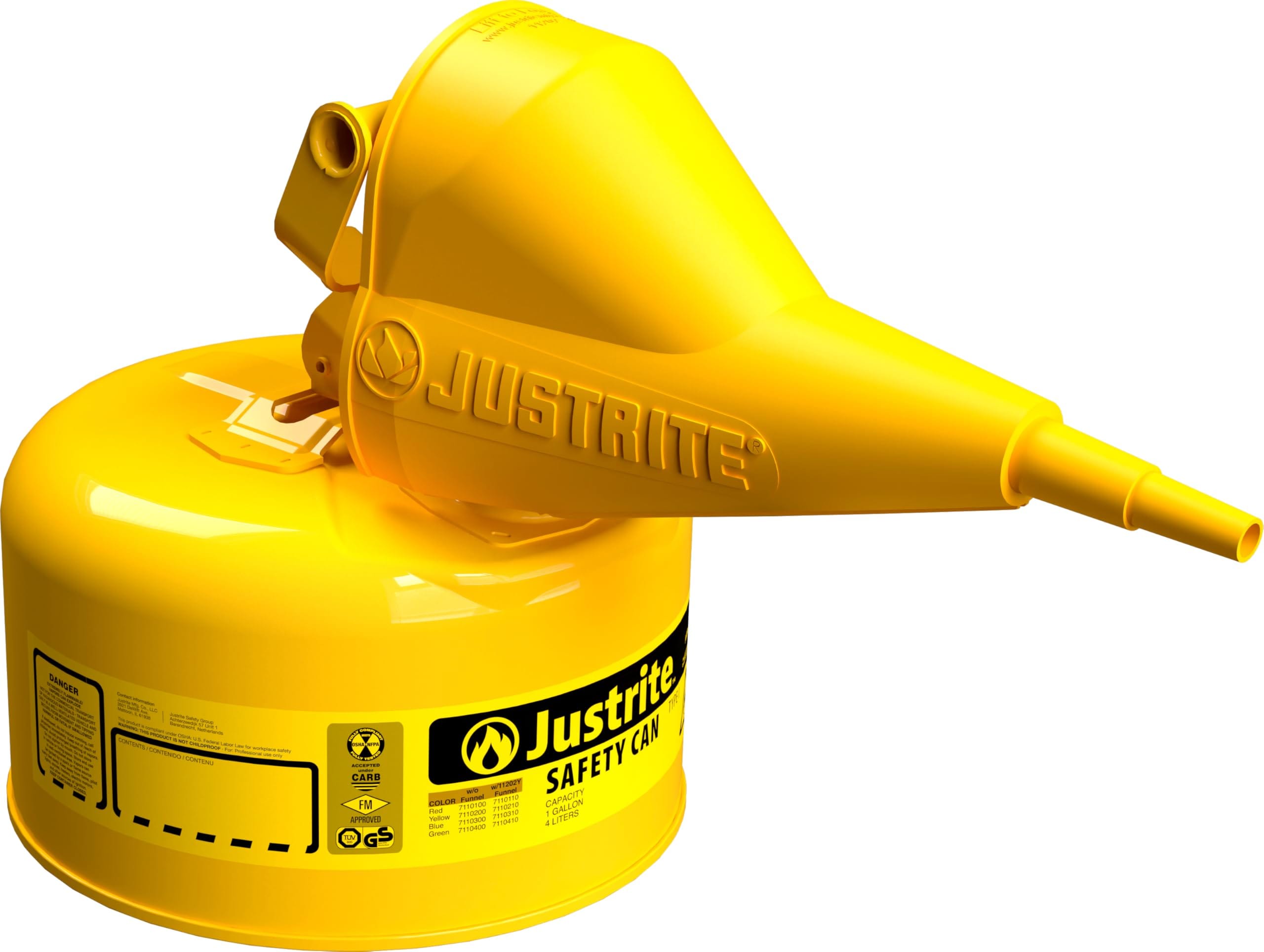 Safety Can Justrite De 1 Galón Tipo I Amarillo Para Diésel - Venta Internacional. $3,021