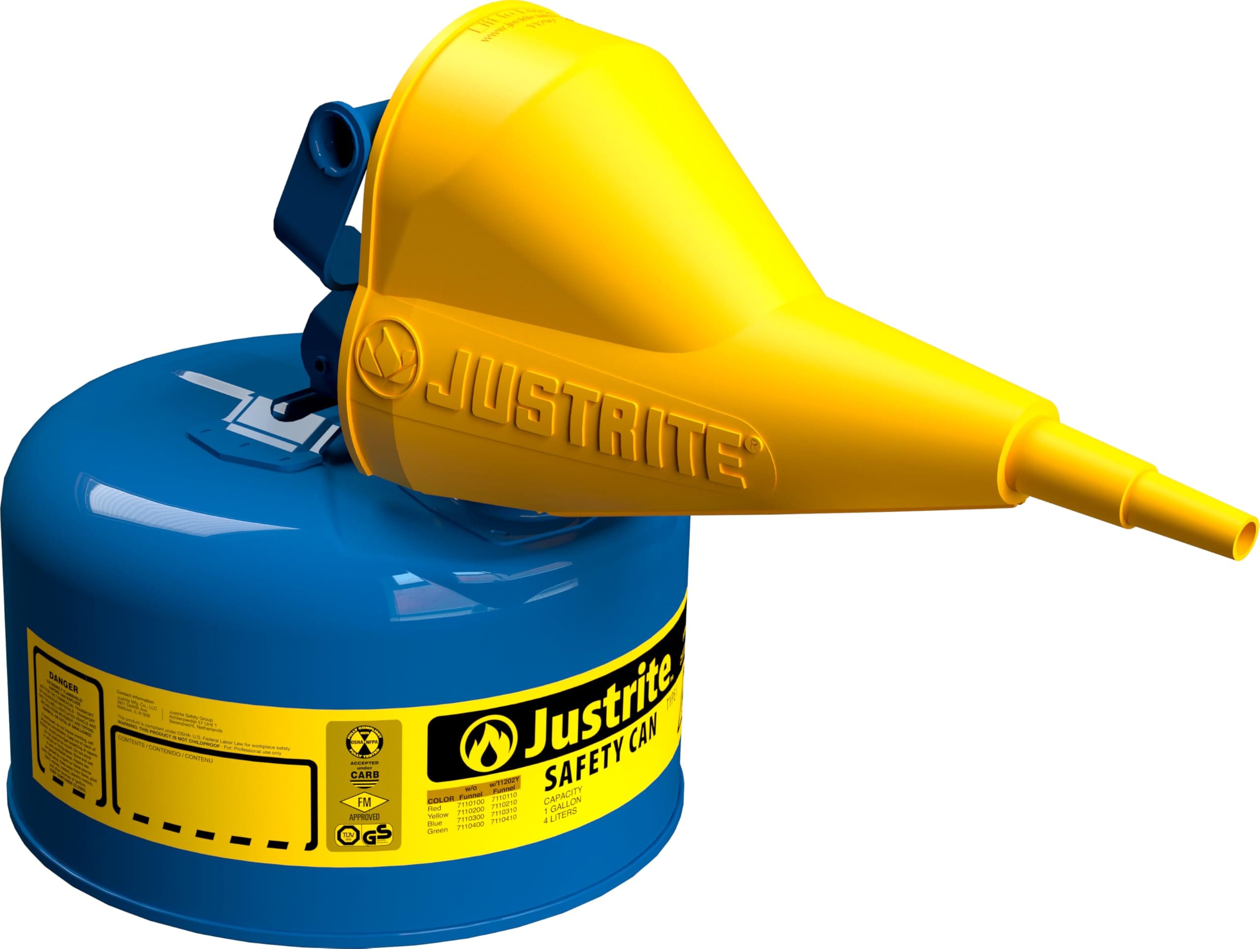 Safety Can Justrite  1 Galón  Tipo I  Azul Para Queroseno - Venta Internacional. $3,001