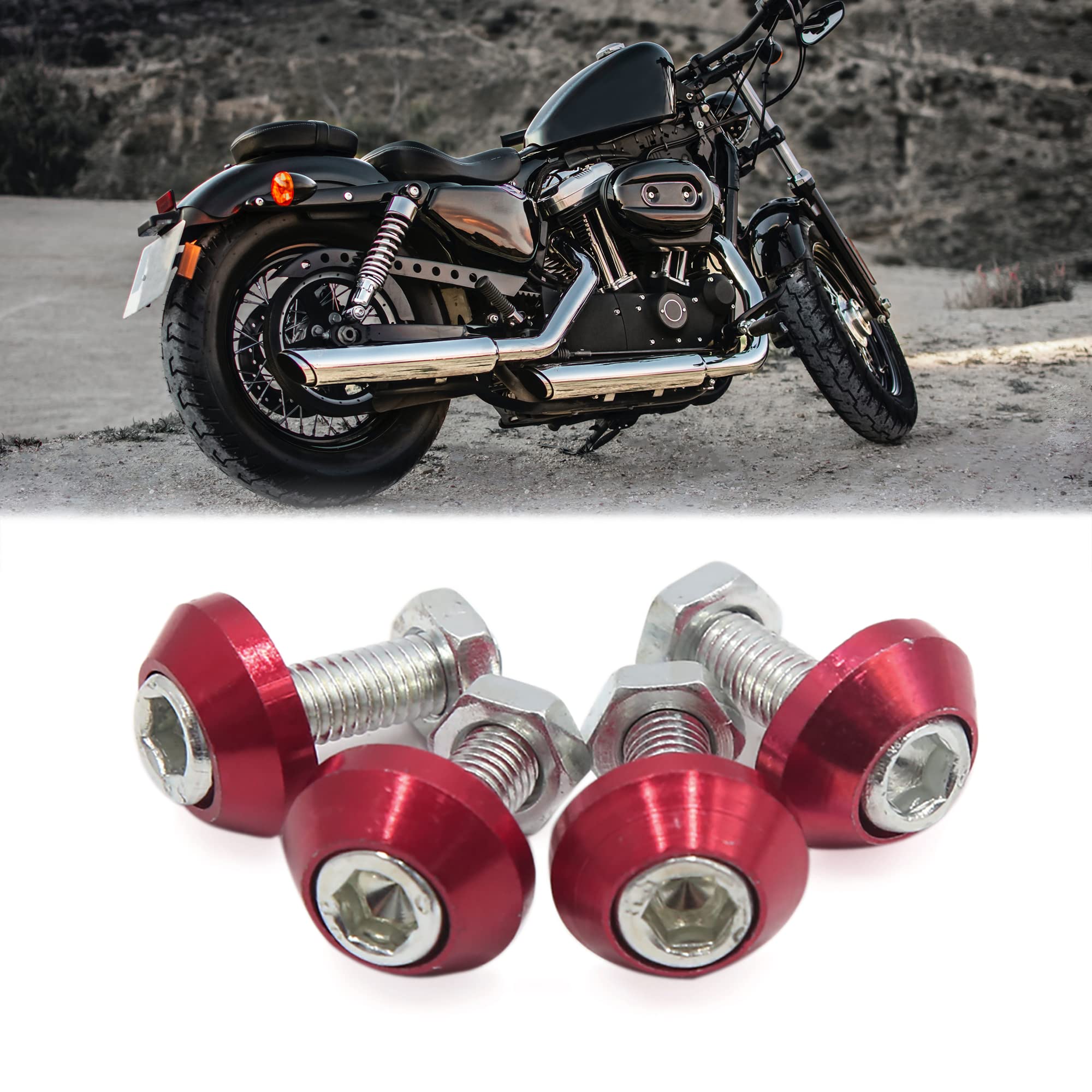 Foto 3 pulgar | Marco De Matrícula De Motocicleta, Tornillos, Pernos Y Tapas, Uxcell - Venta Internacional.