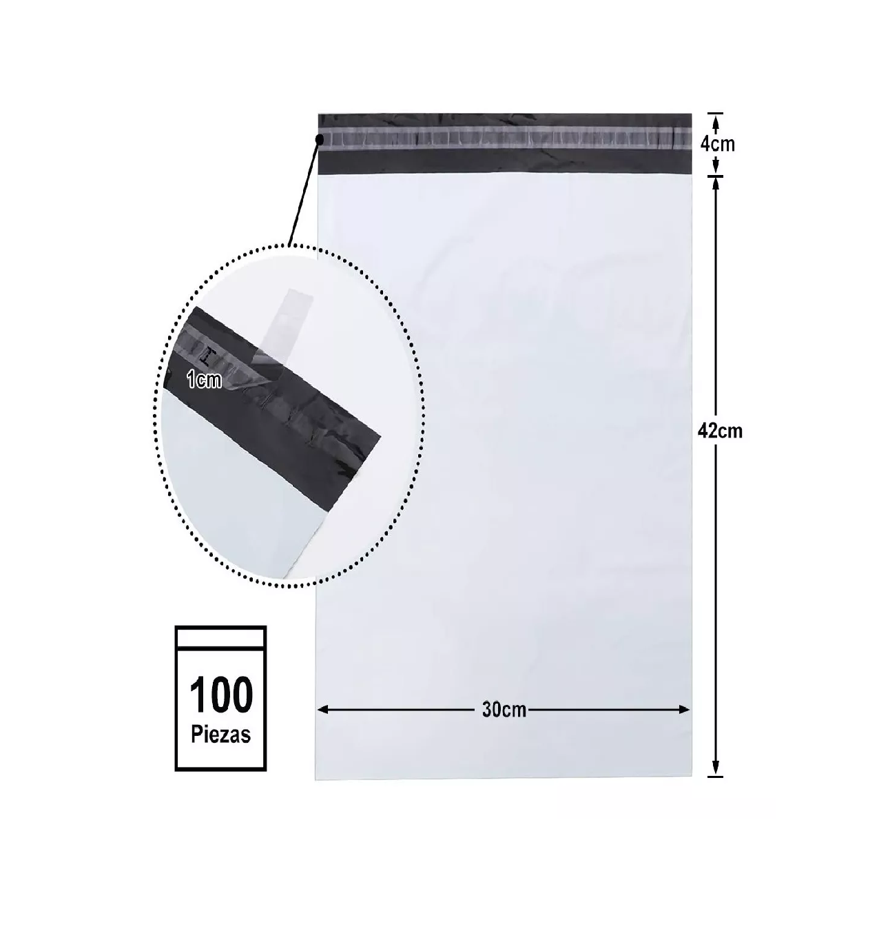 Foto 2 | Sobres Lab.G 30 X 42 CM Blancos 100 Bolsas