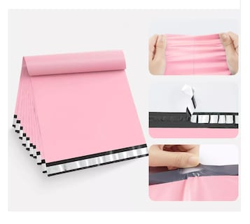 Foto 2 | 100 Bolsas Sobres De Plástico Para Envíos Paquetería 25*35 Cm Rosa
