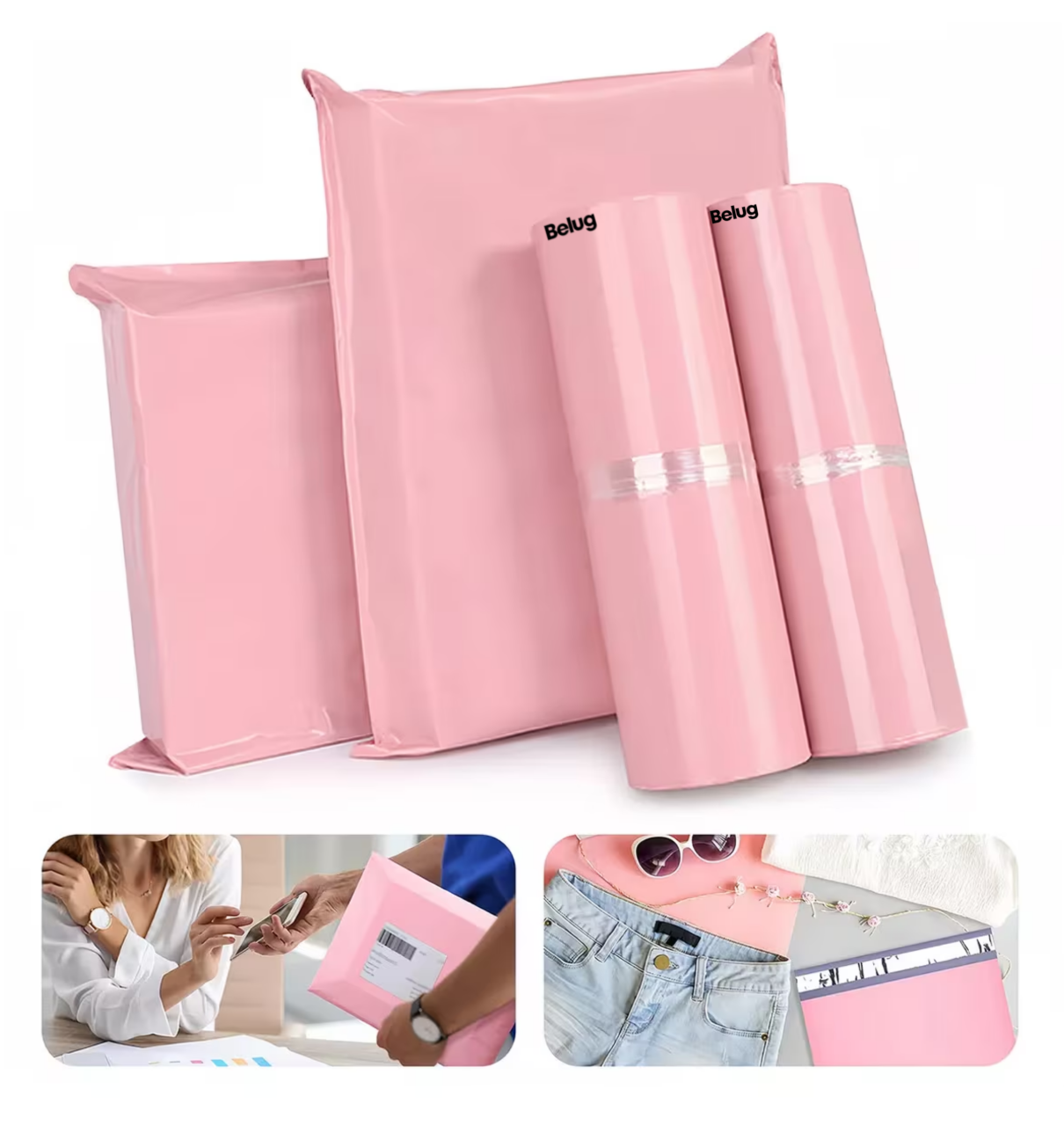 Foto 3 pulgar | 200 Bolsas Sobres Premium Envíos Belug, Paquetería Rosa