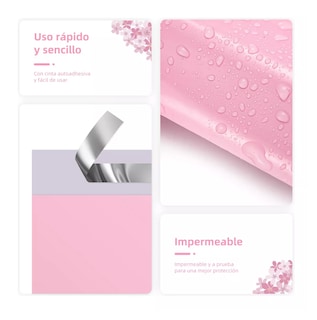 Foto 3 | 200 Bolsas Sobres Premium Envíos Belug, Paquetería Rosa