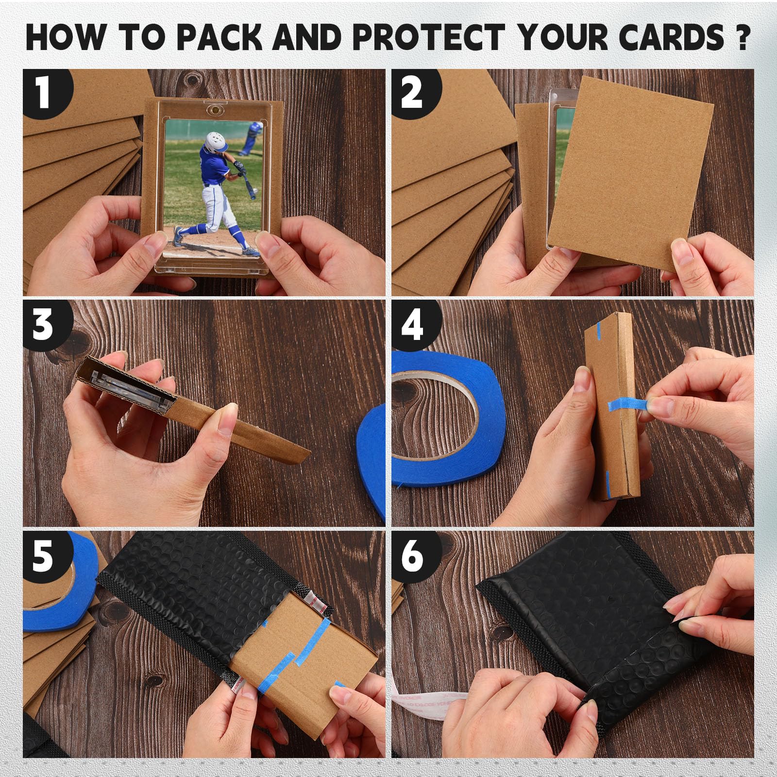 Foto 6 pulgar | Juego De Protectores De Envío De Tarjetas Coleccionables Tatuo, 301 Unidades - Venta Internacional.