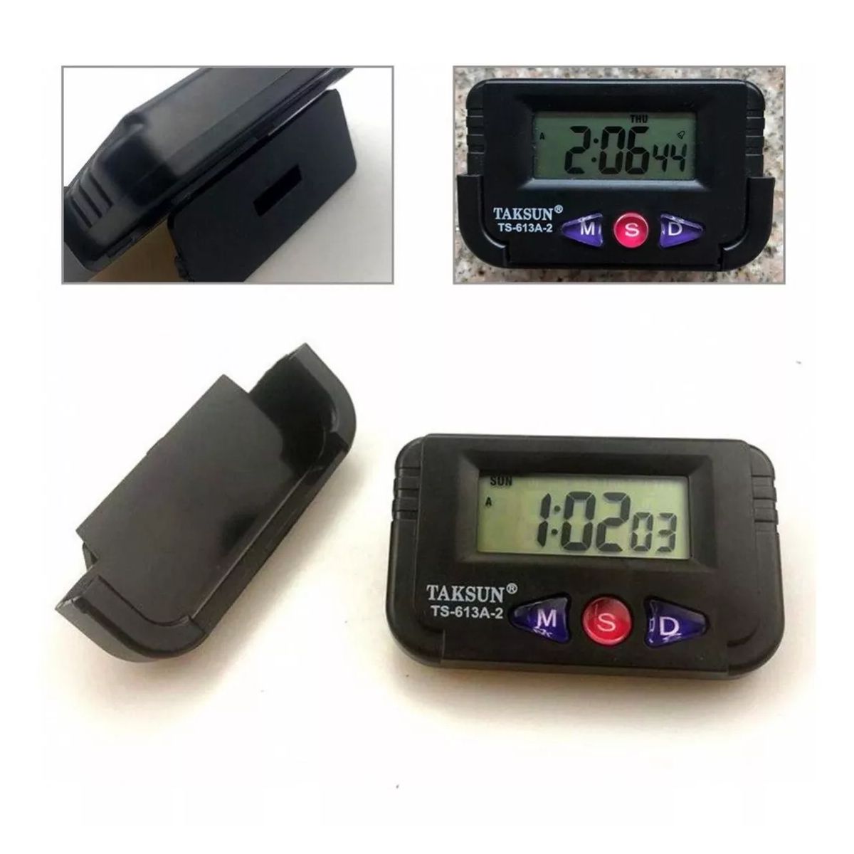 Foto 4 | Reloj Con Alarma Cronometro Y Calendario Para Autos Incluye Base Adhesiva