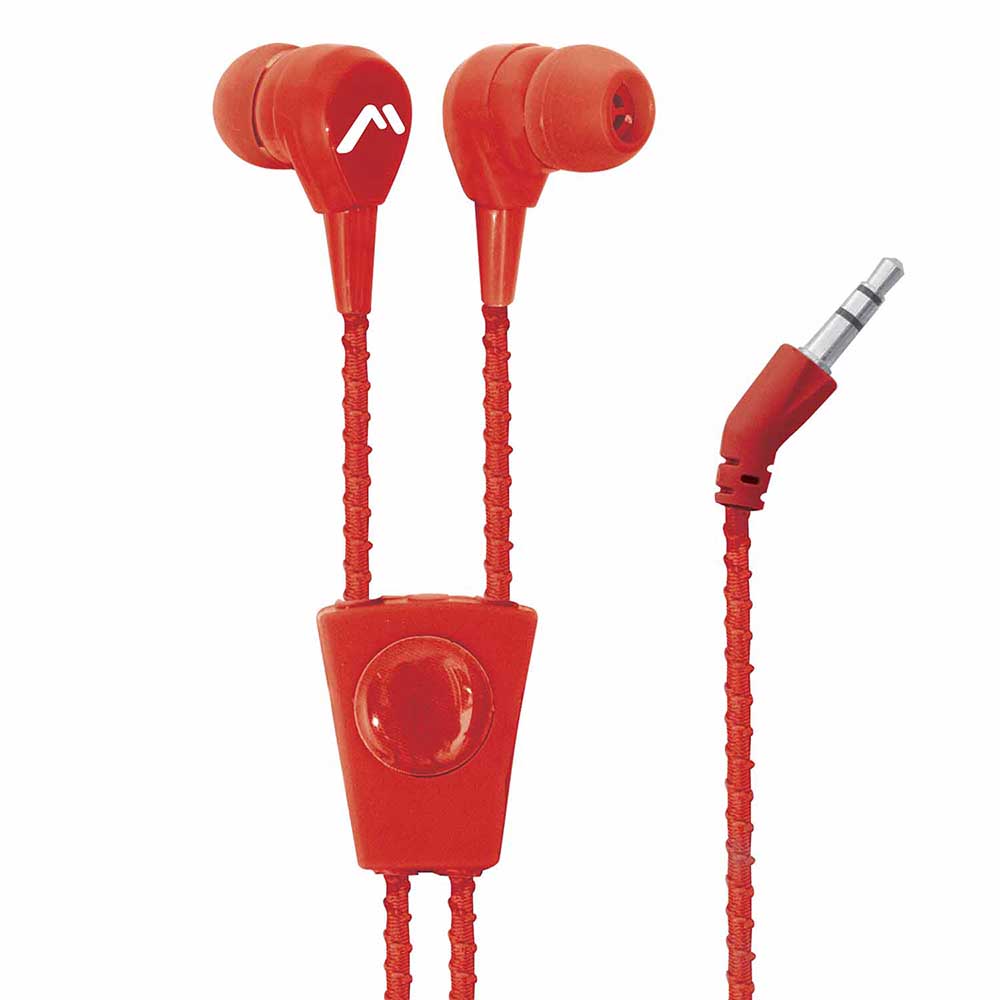 Foto 2 pulgar | Audífonos Ergonómicos Mitzu Mh-2110rd con Cable de Tela Rojo