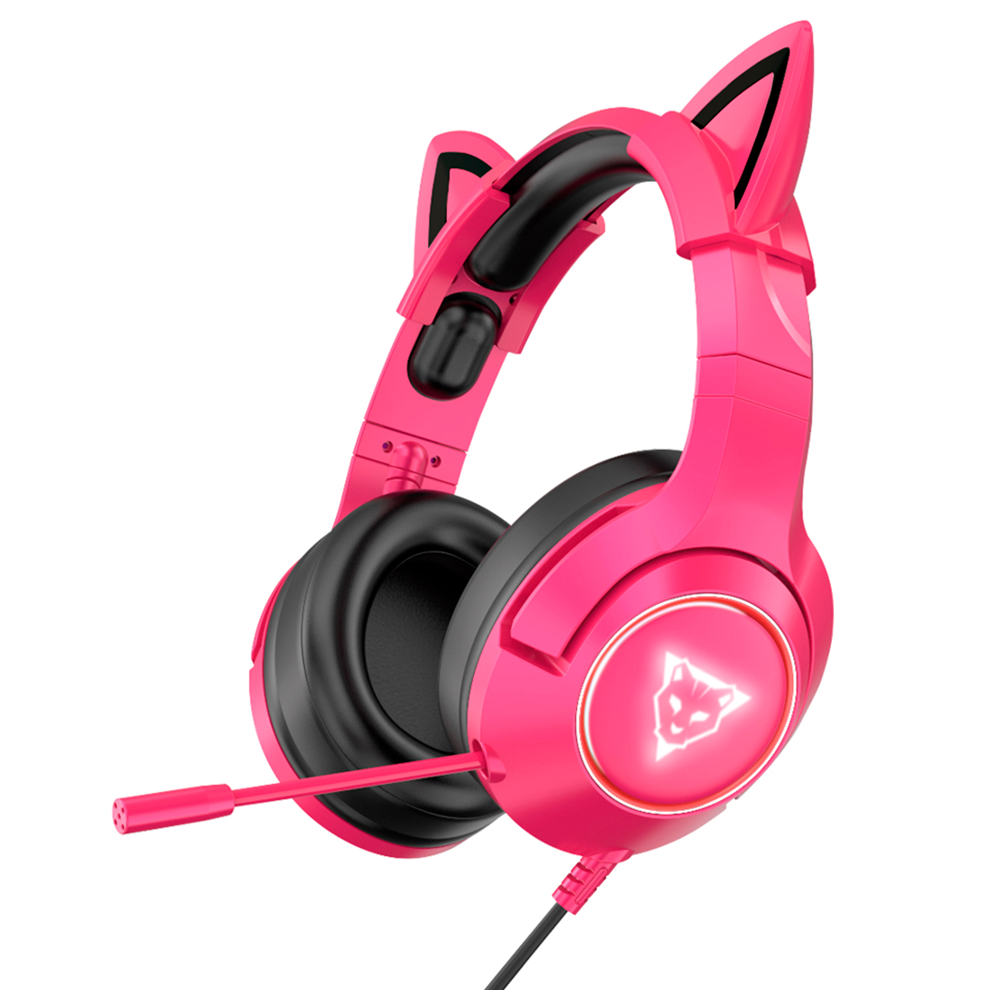 Foto 2 pulgar | Audífonos Gamer Ocelot Gaming Ogeh03 color Rosa Tipo Diadema con Micrófono con Iluminación Blanca