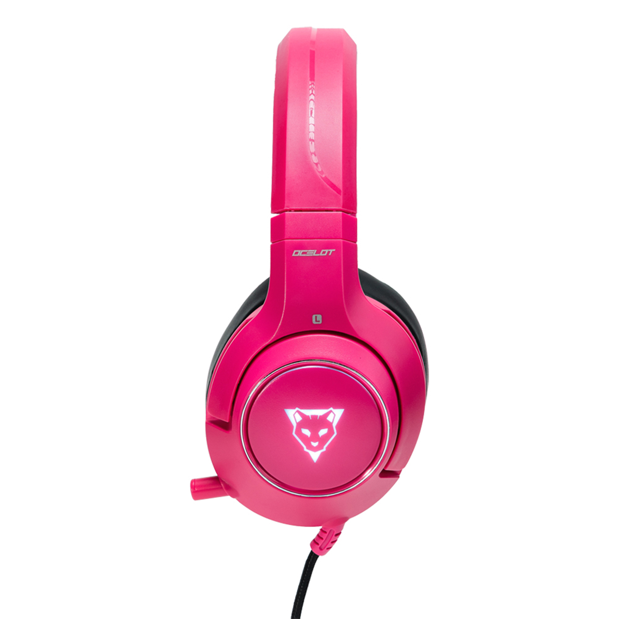 Foto 4 pulgar | Audífonos Gamer Ocelot Gaming Ogeh03 color Rosa Tipo Diadema con Micrófono con Iluminación Blanca