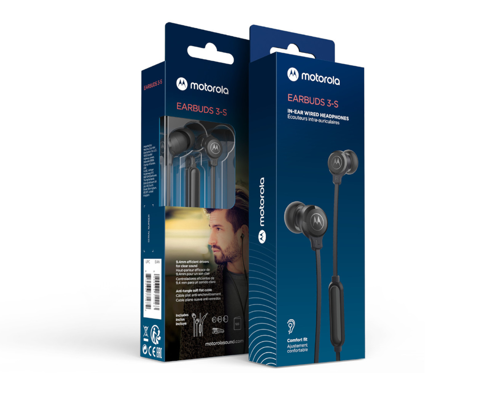 Audífono In-ear Manos Libres Motorola Earbuds 3s Línea 2022 color Negro