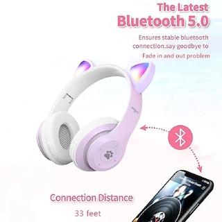 Foto 2 | Audífonos Malubero Orejas de Gato Bluetooth color Púrpura