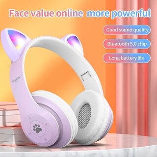 Foto 3 | Audífonos Malubero Orejas de Gato Bluetooth color Púrpura