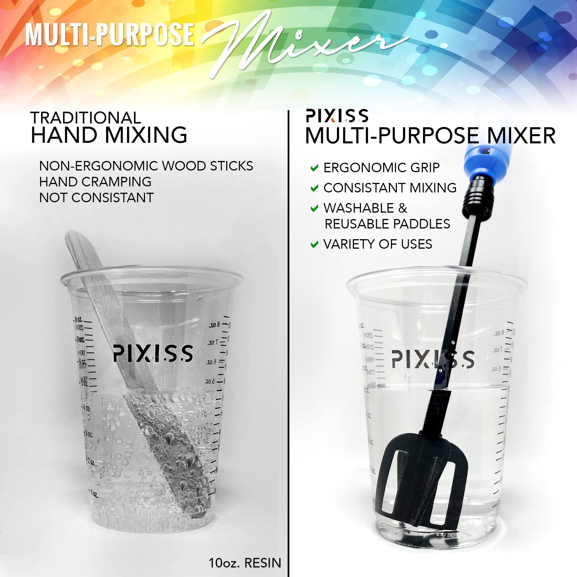 Foto 5 pulgar | Mezclador De Resina Epoxi Pixiss Recargable Con 3 Paletas - Venta Internacional.