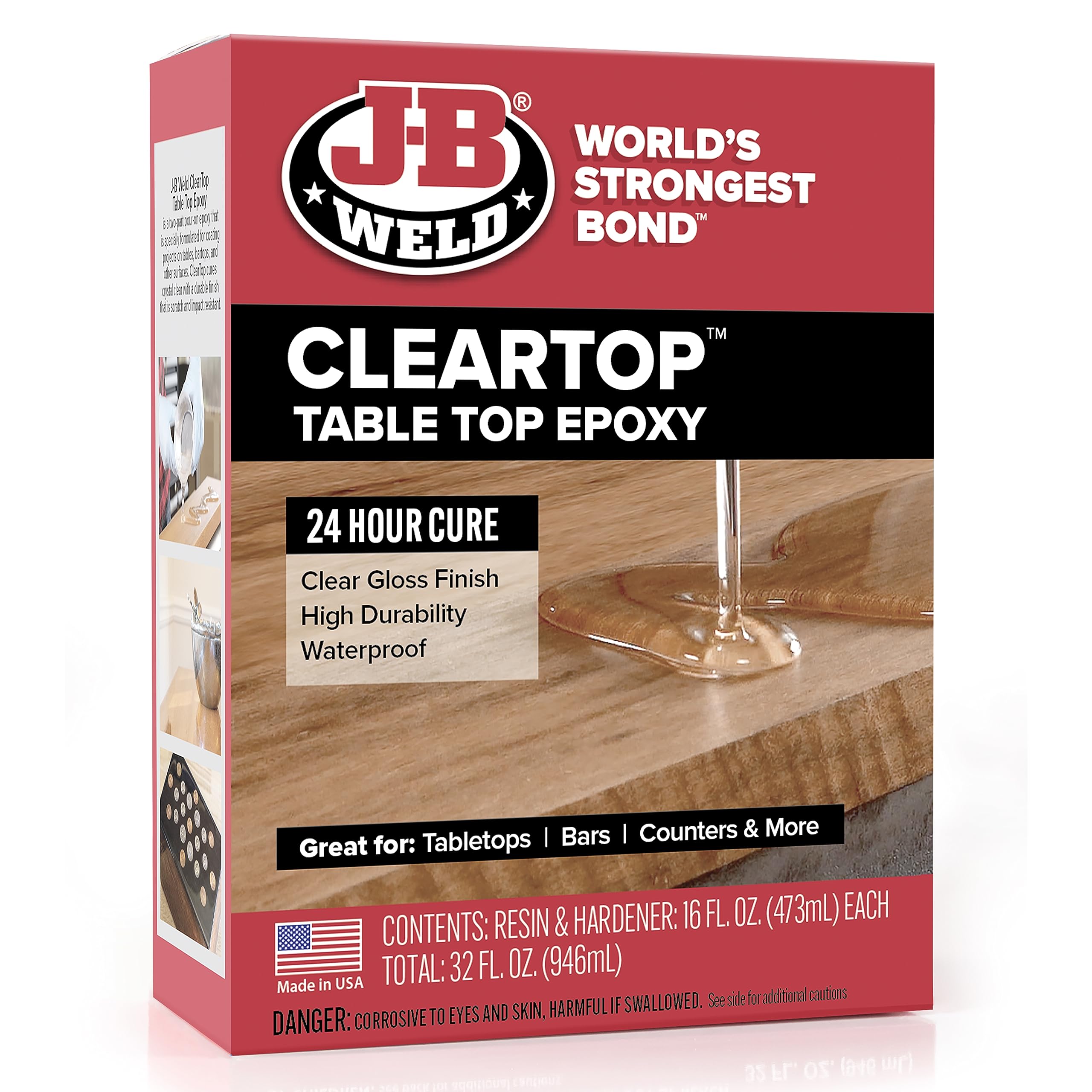 Kit De Resina Epoxídica J-b Weld Para Mesa  946 Ml  Transparente  Tiempo De Curado Rápido - Venta Internacional. $1,269