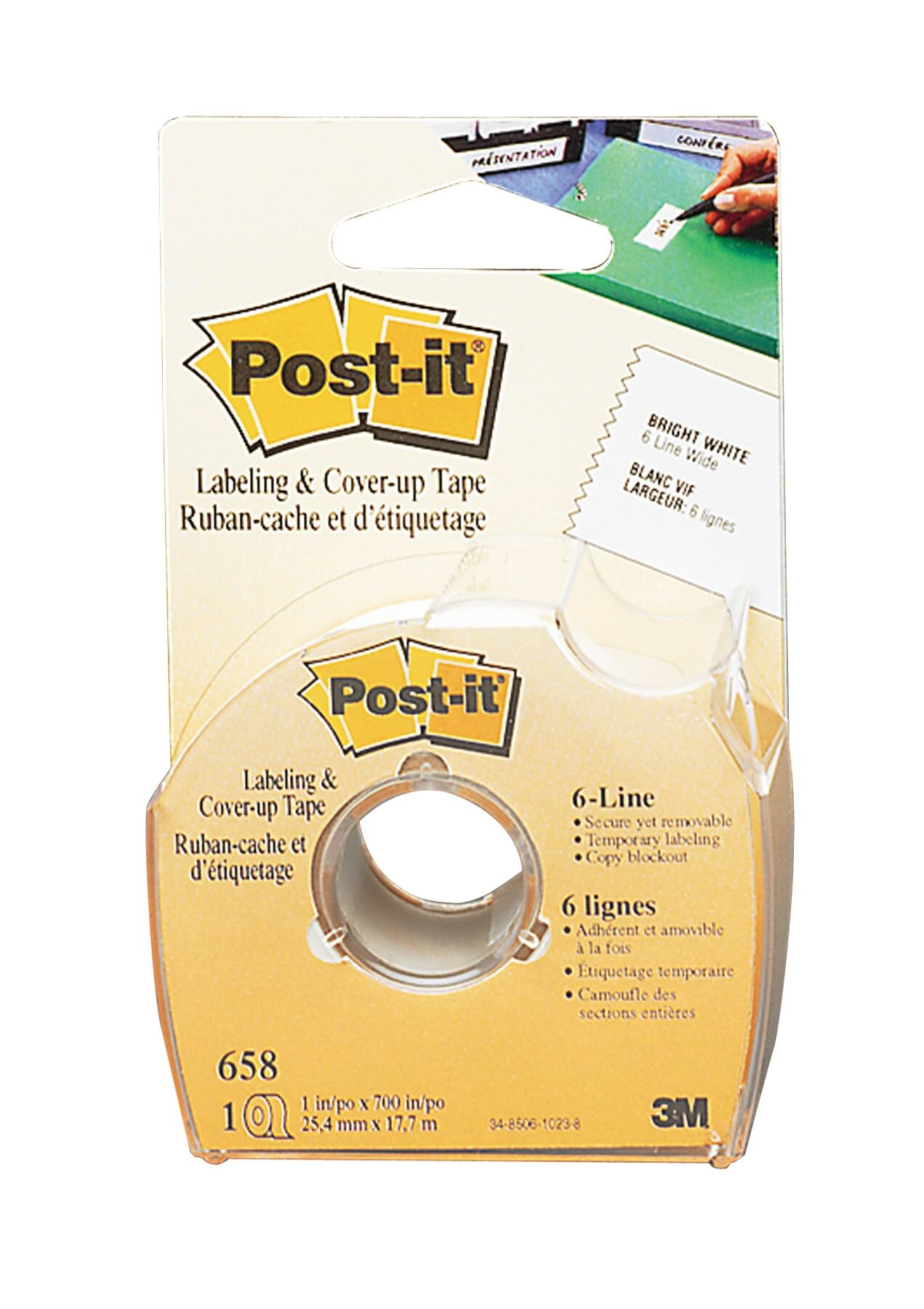 Foto 3 pulgar | Cinta Adhesiva Post-it, 2 Pulgadas X 36 Yardas, 1 Rollo, Blanca (695) - Venta Internacional.