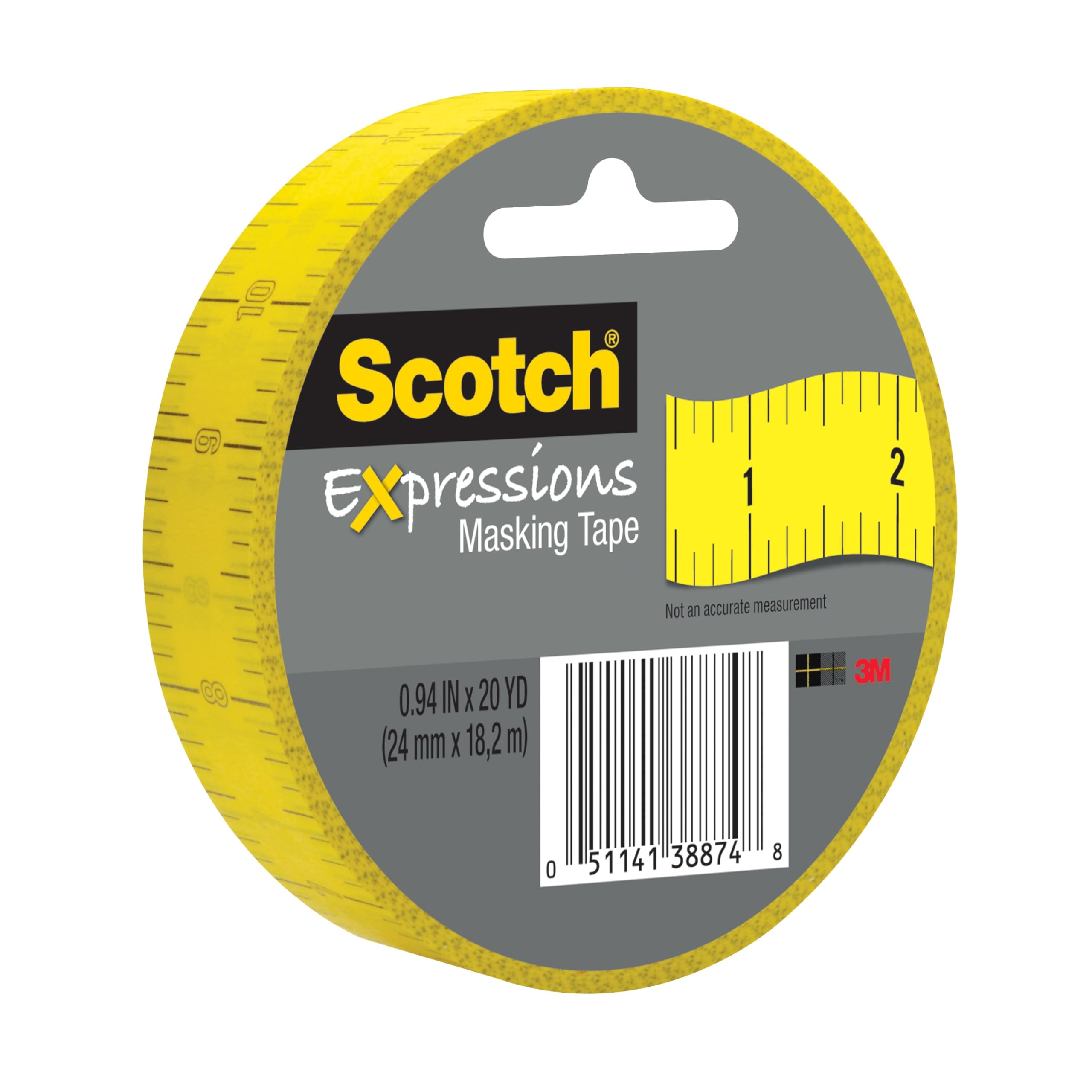 Foto 2 pulgar | Cinta Adhesiva 3m Con Estampado De Reglas Scotch Expressions, Color Amarillo - Venta Internacional.