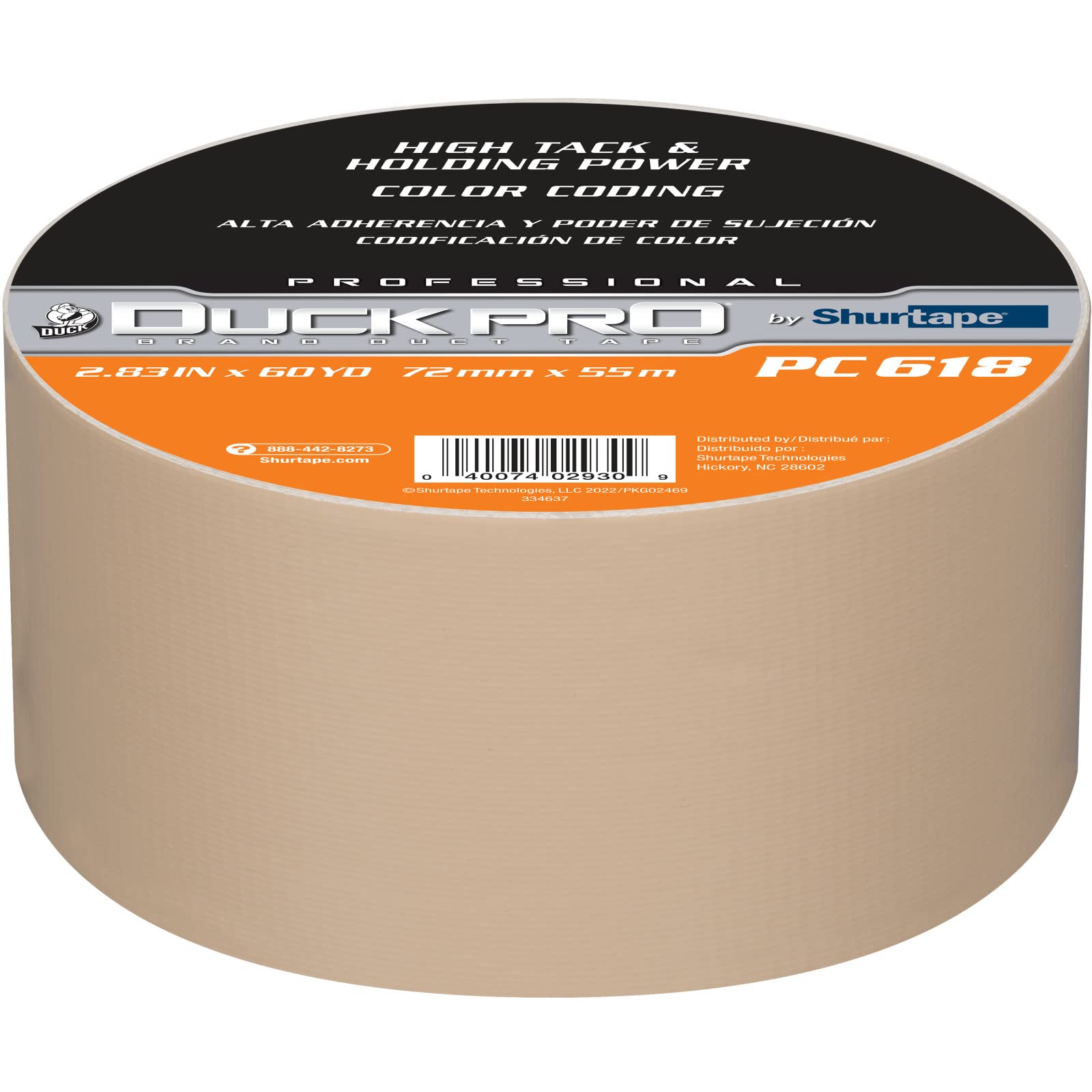 Foto 2 pulgar | Cinta Adhesiva Shurtape Duck Pro Pc-618  Color Beige  72 Mm X 55 M - Venta Internacional.