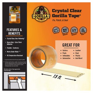 Foto 2 | Cinta Adhesiva Gorilla Crystal Clear Repair 1 88 Cm X 4 57 M - Venta Internacional.